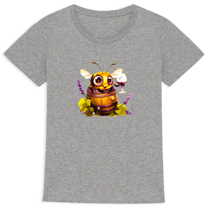 Bee Drinking Wine 3 Front T-shirt Femme à Col Rond