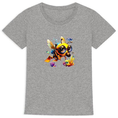 Diving Bee Front T-shirt Femme à Col Rond