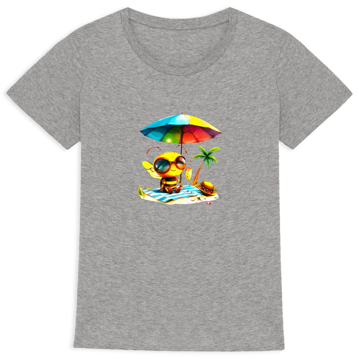 Chilling Bee at the Beach Front T-shirt Femme à Col Rond