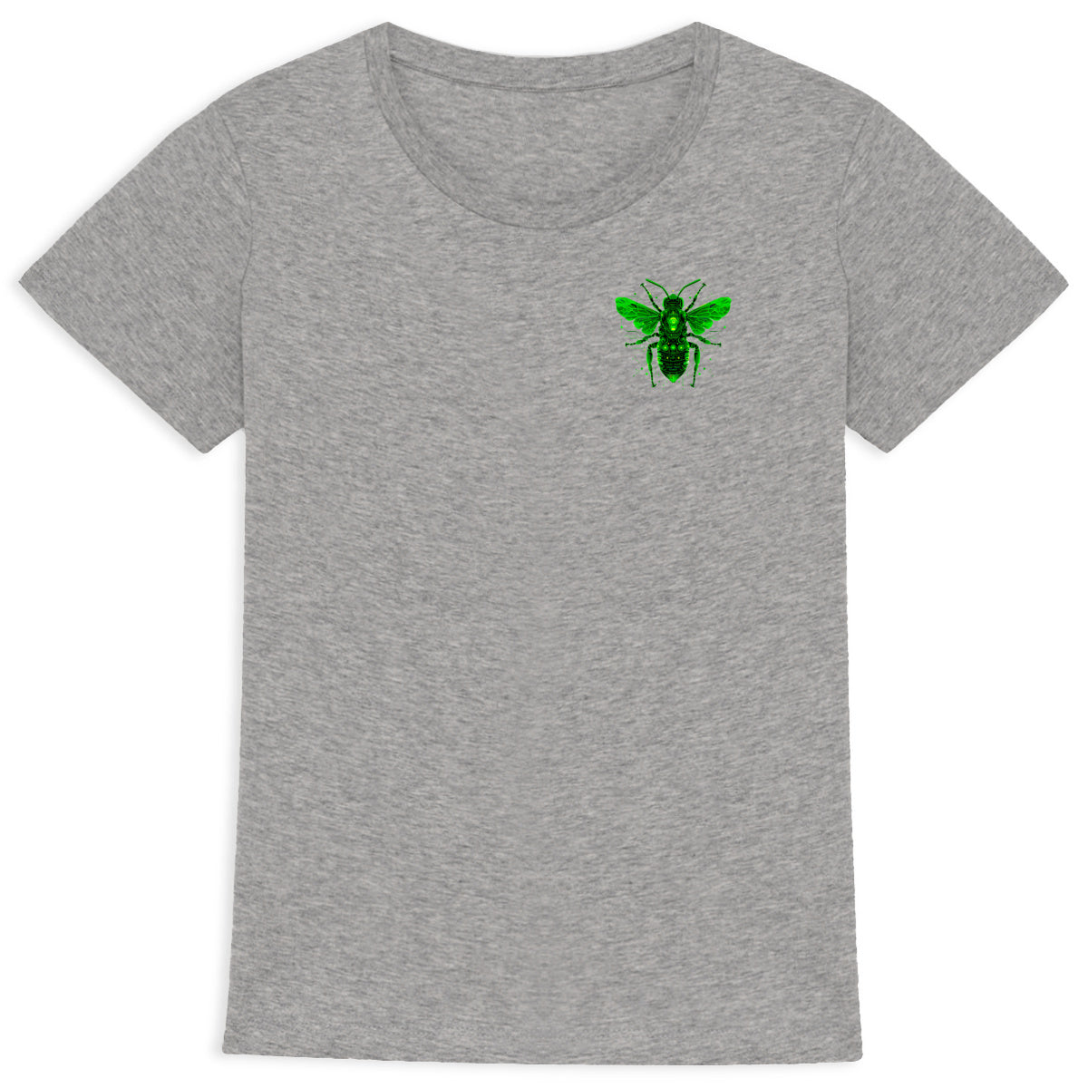 Eletronic Chip Green Bee 1 Logo T-shirt Femme à Col Rond