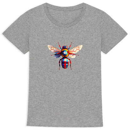 Captain America Bee Front T-shirt Femme à Col Rond