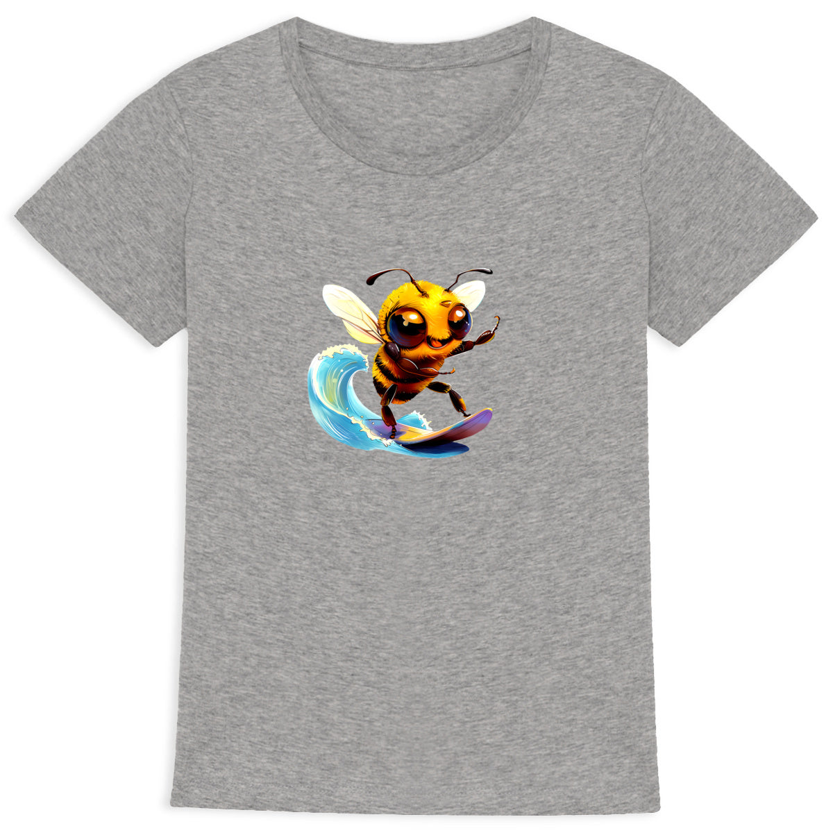 Surfing Bee Front T-shirt Femme à Col Rond