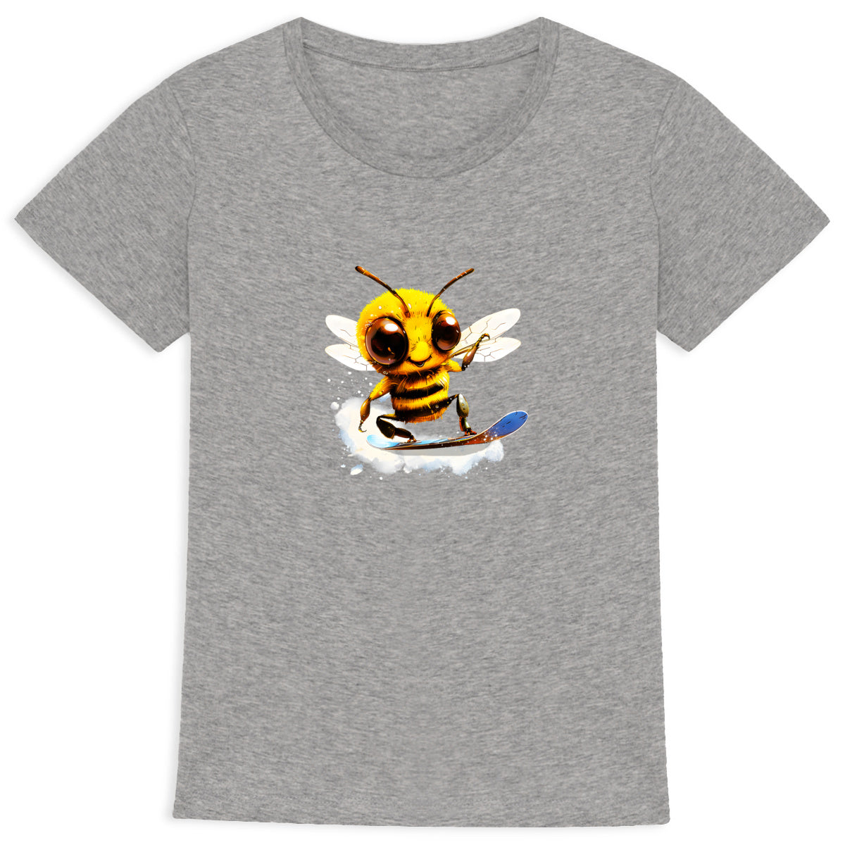 Snowboarding Bee Front T-shirt Femme à Col Rond