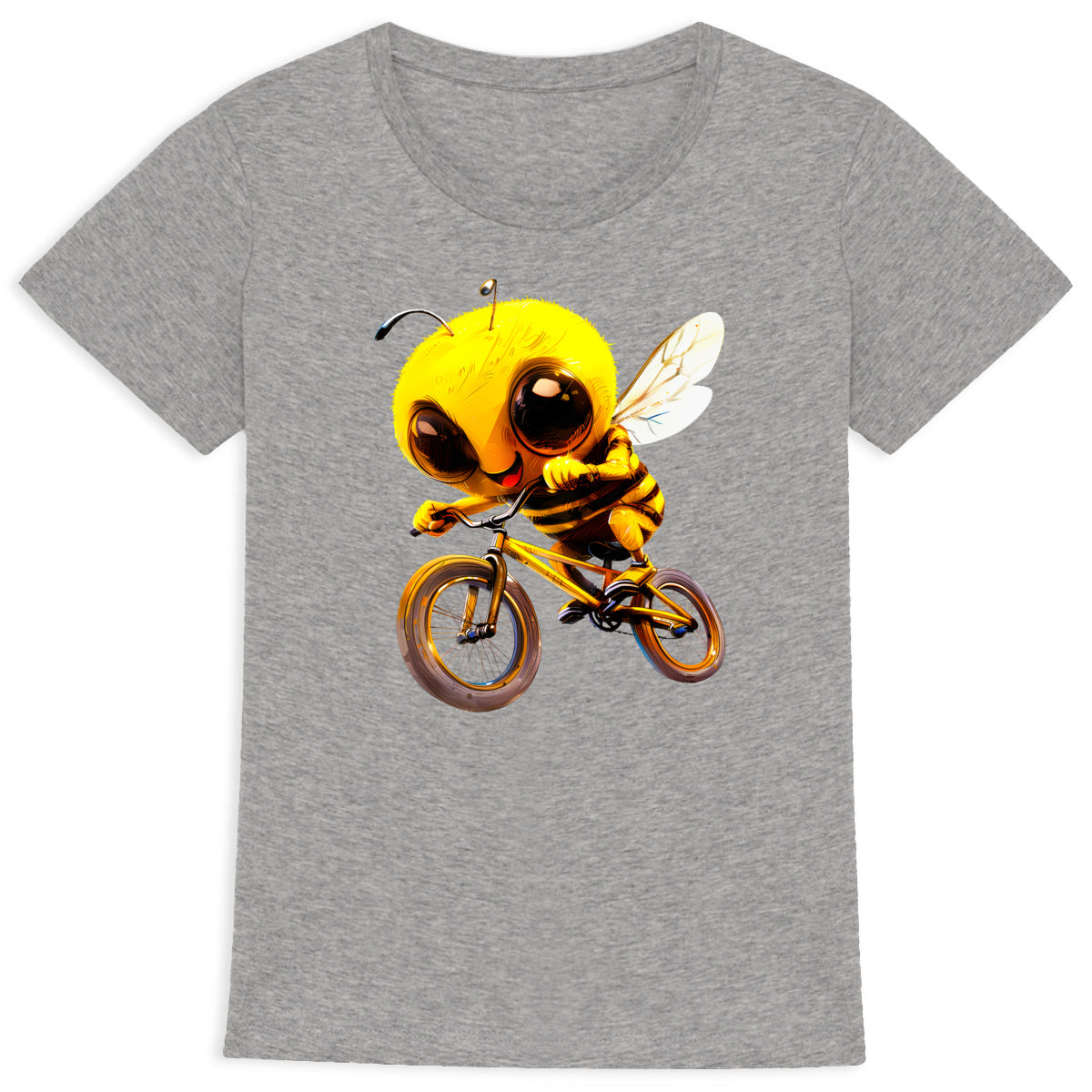 Biking Bee Front T-shirt Femme à Col Rond