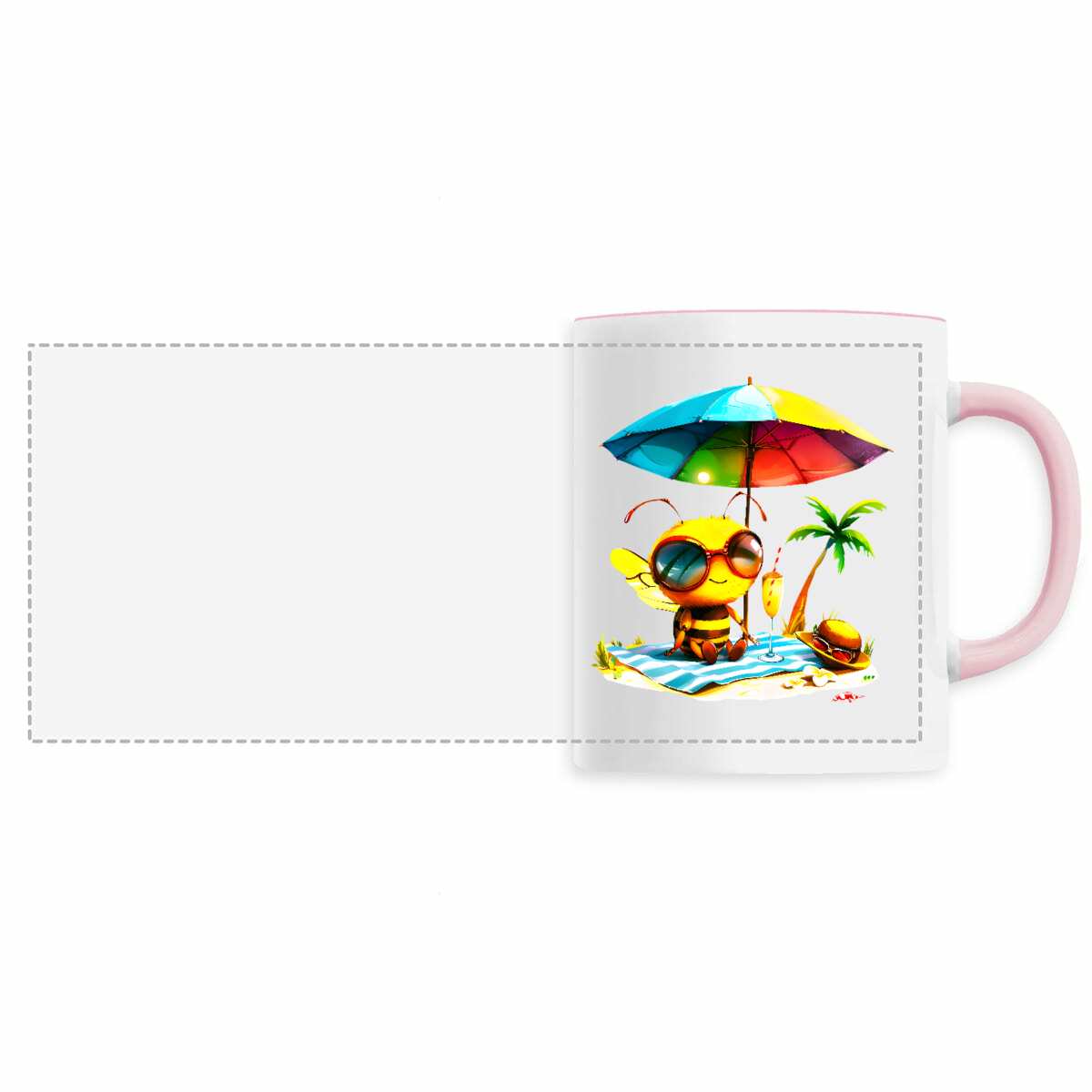 Chilling Out Bee at the Beach Mug Céramique