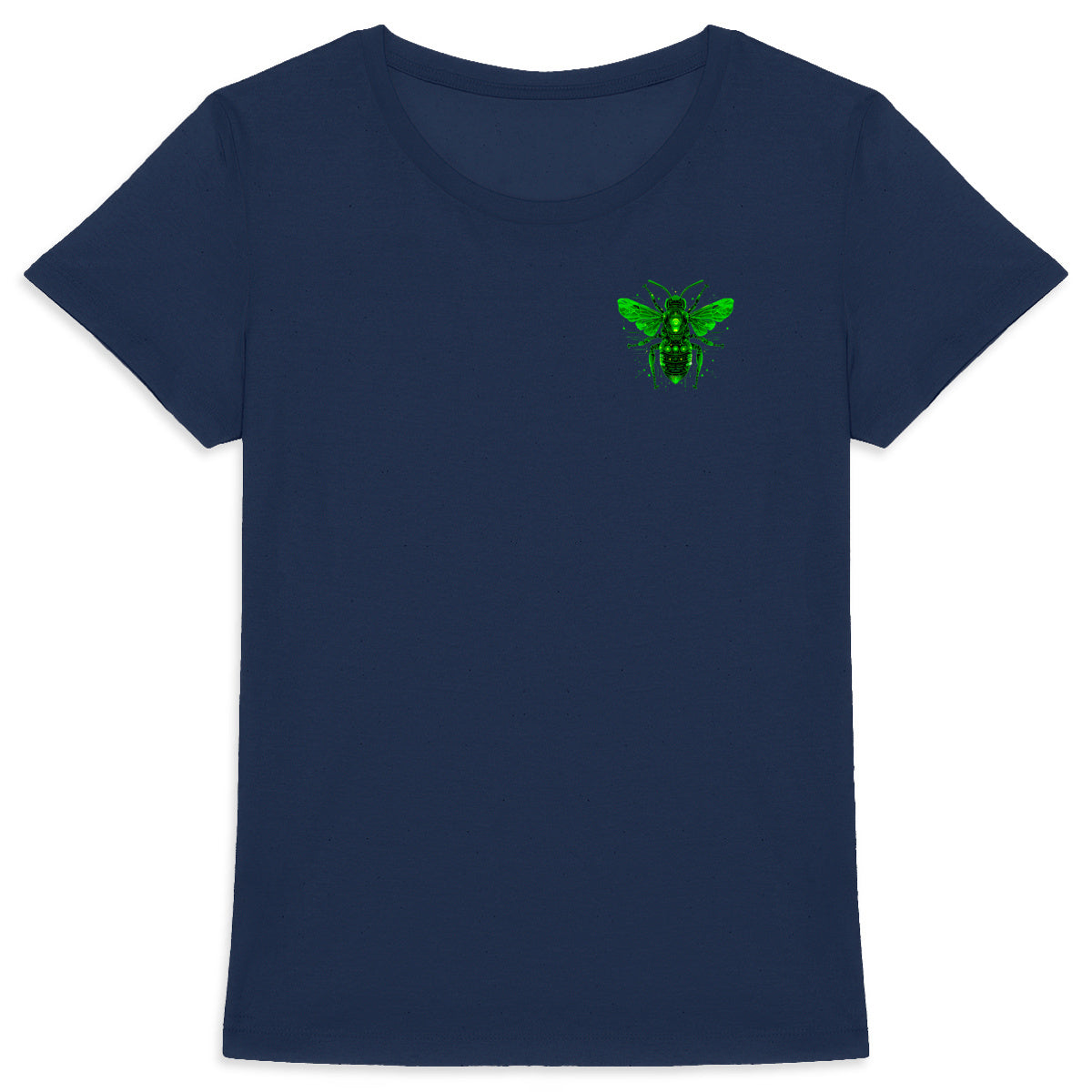 Eletronic Chip Green Bee 1 Logo T-shirt Femme à Col Rond