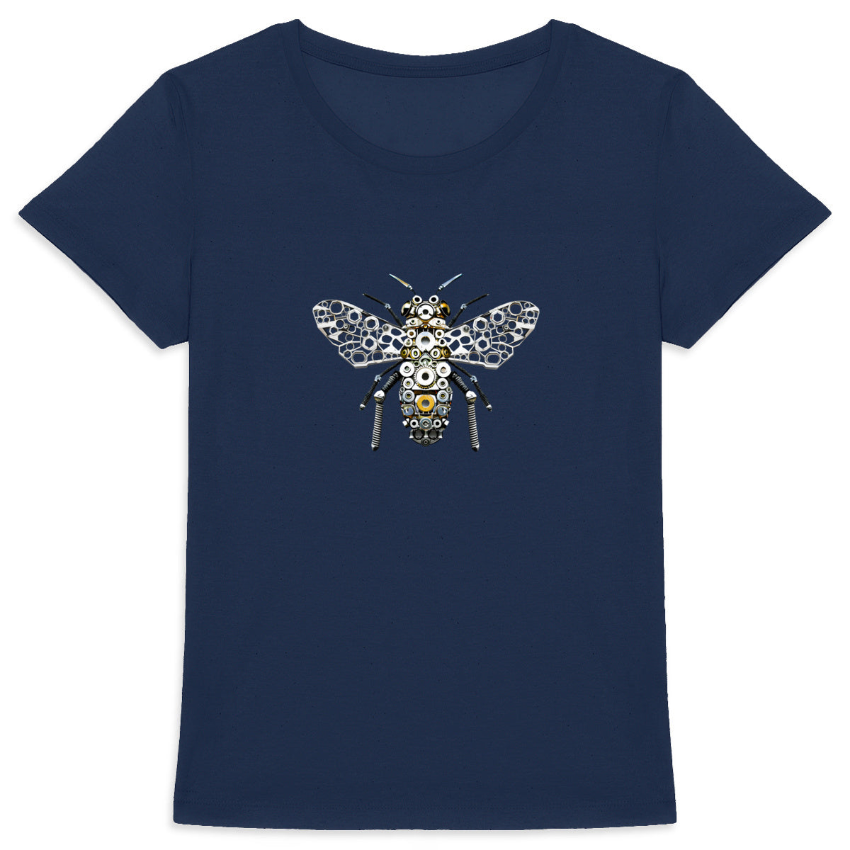 Bee Bolted 5 Front T-shirt Femme à Col Rond 