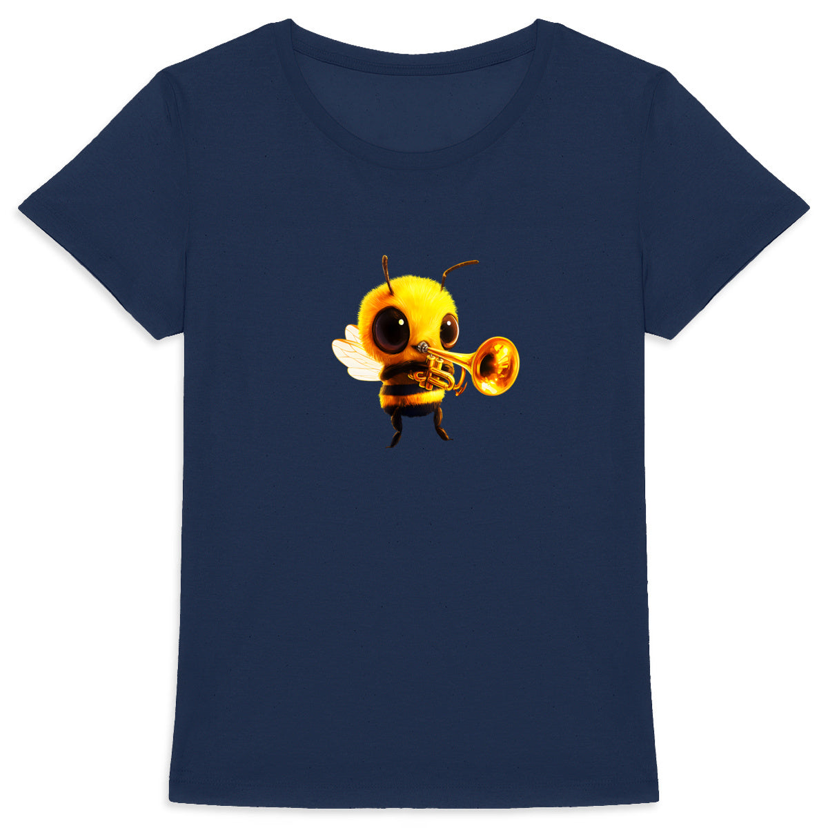 Trumpet Bee 1 Front T-shirt Femme à Col Rond