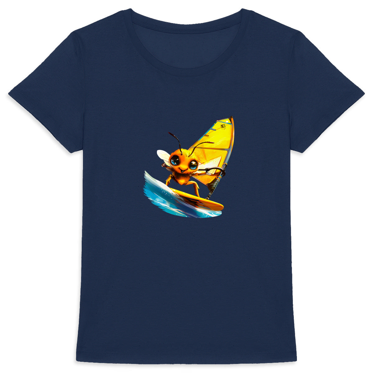 Windsurfing Bee Front T-shirt Femme à Col Rond