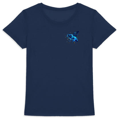 Celestial Blue Bee 2 Logo T-shirt Femme à Col Rond