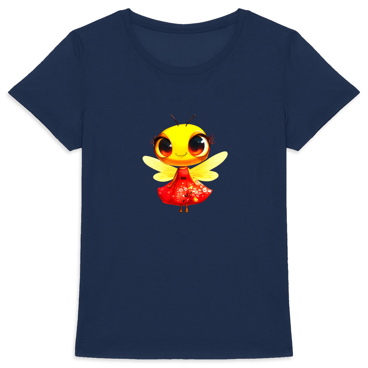 Dressed Up Bee 3 Front T-shirt Femme à Col Rond