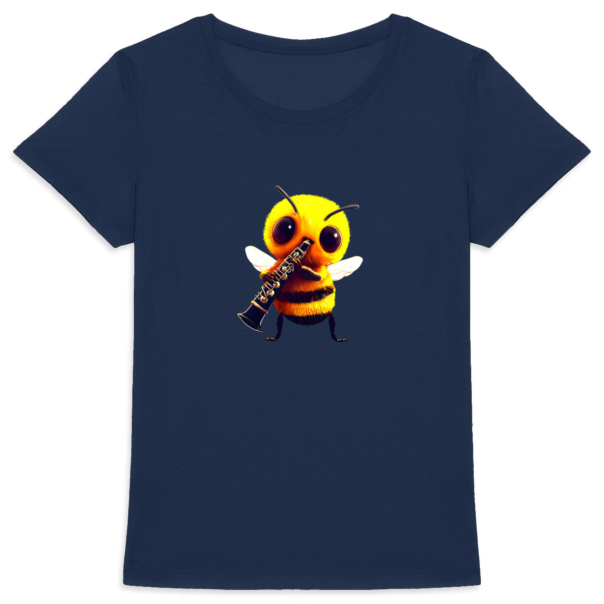 Clarinet Bee 1 Front T-shirt Femme à Col Rond