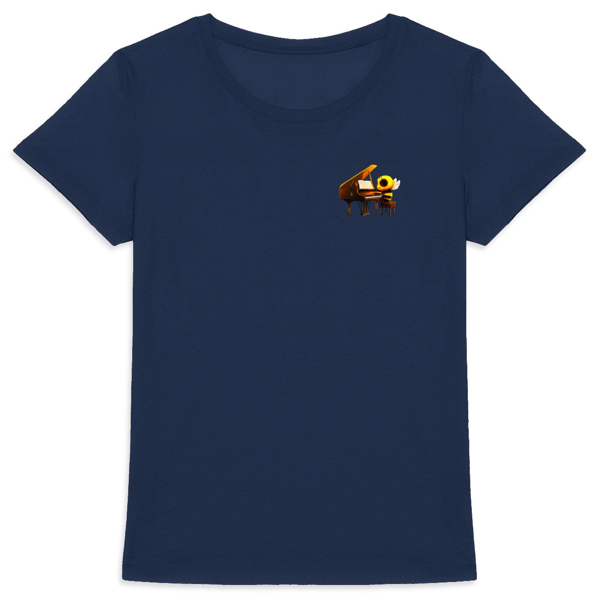 Piano Bee 1 Logo T-shirt Femme à Col Rond