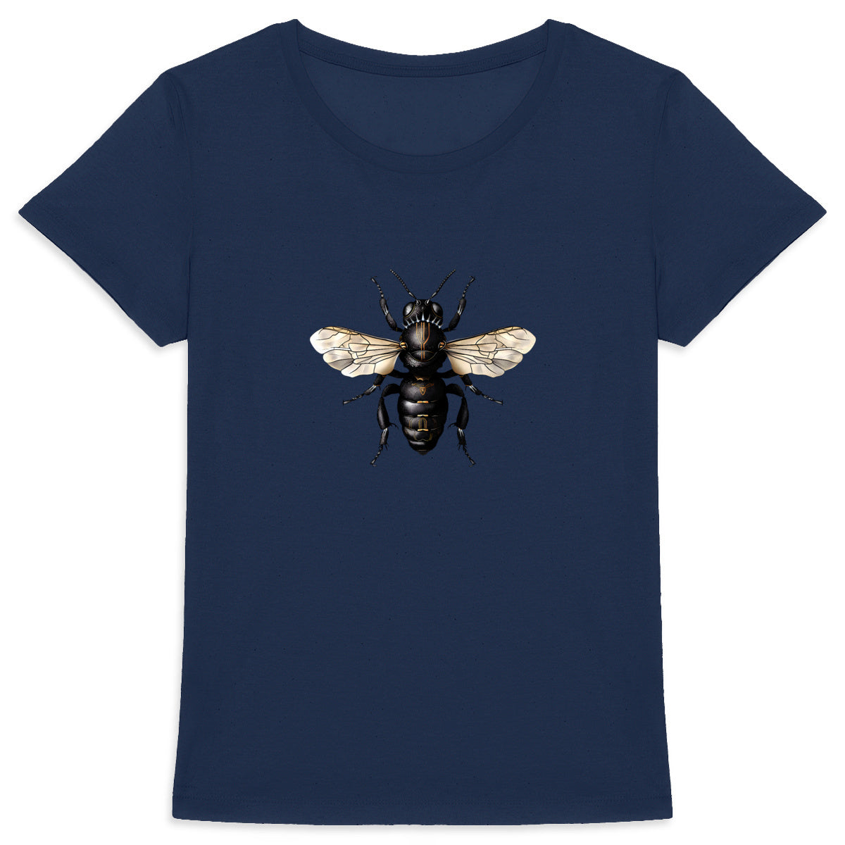 Black Panther Bee Front T-shirt Femme à Col Rond