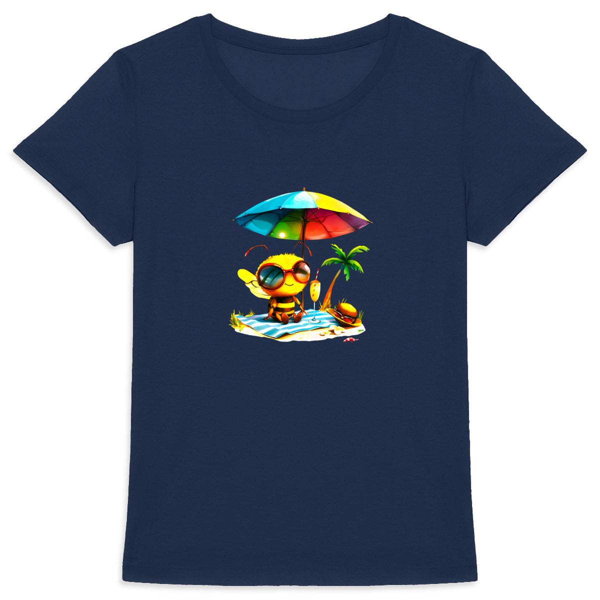 Chilling Bee at the Beach Front T-shirt Femme à Col Rond