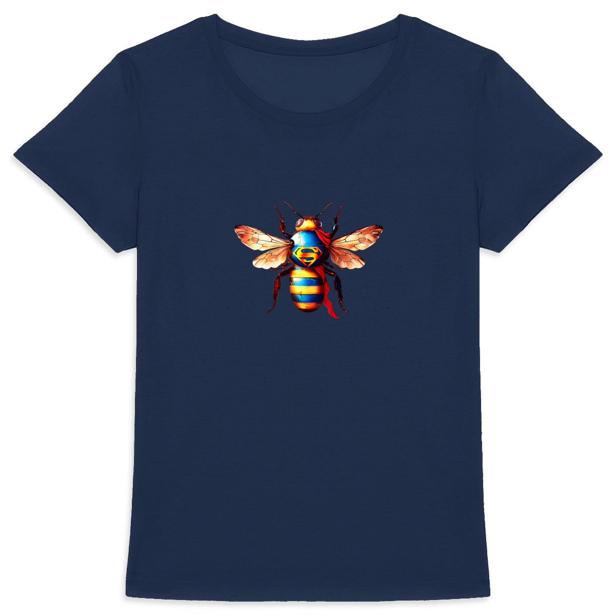 Super Man Bee Front T-shirt Femme à Col Rond