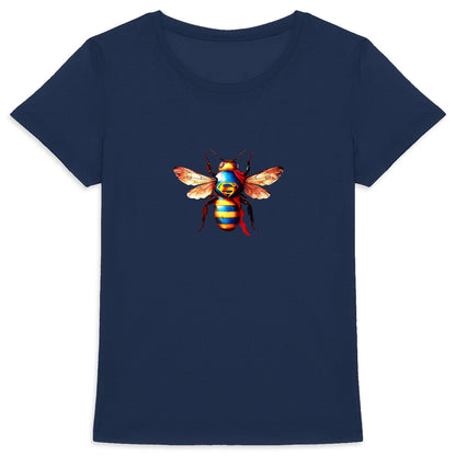 Super Man Bee Front T-shirt Femme à Col Rond