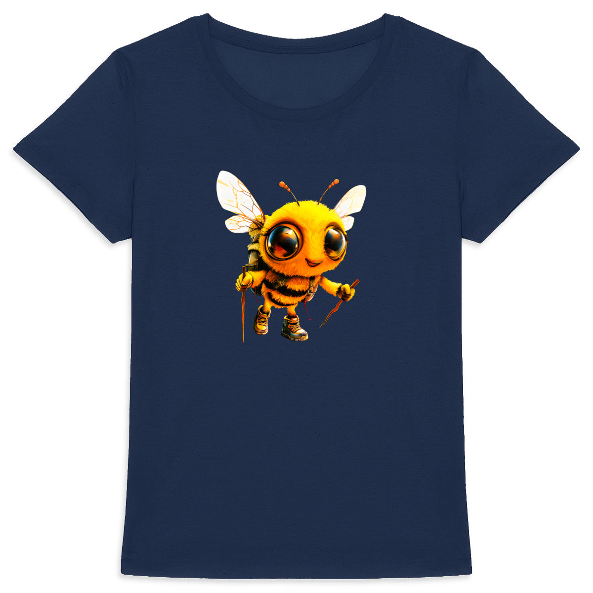 Hiking Bee 2 Front T-shirt Femme à Col Rond