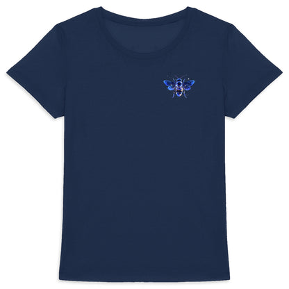 Celestial Blue Bee 1 Logo T-shirt Femme à Col Rond