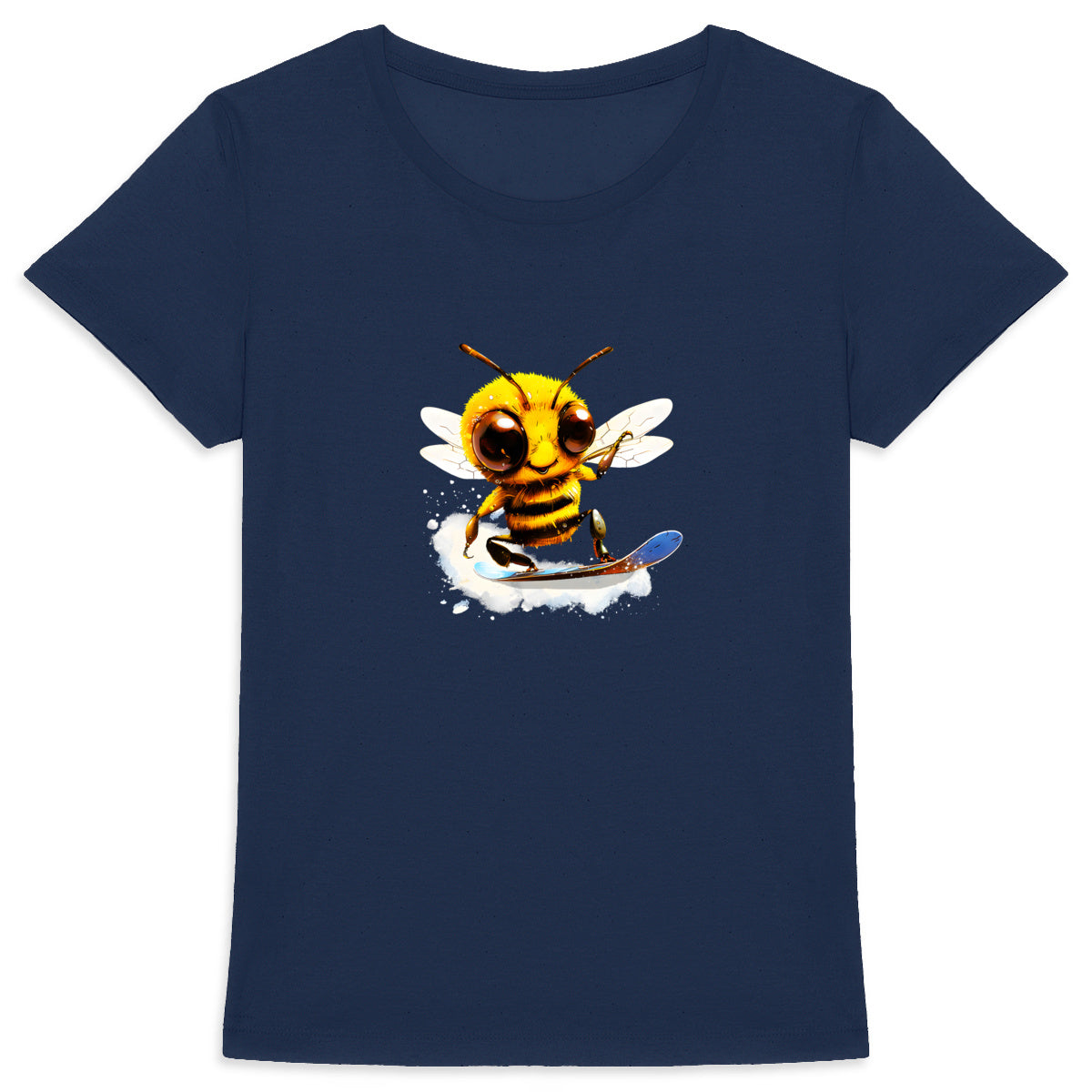 Snowboarding Bee Front T-shirt Femme à Col Rond