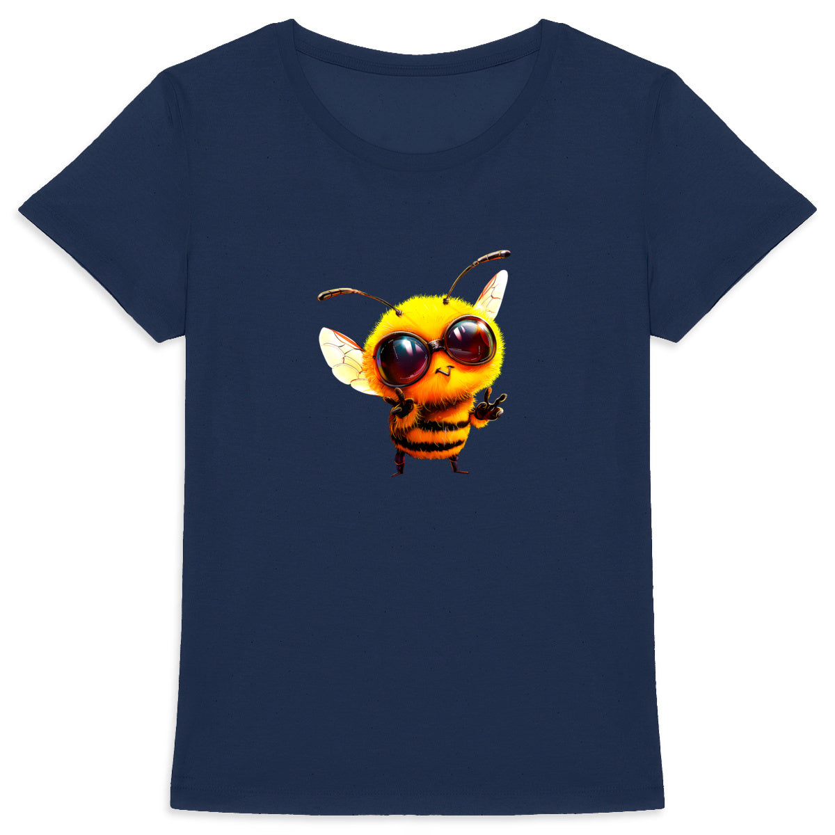 Cool Bee 1 Front T-shirt Femme à Col Rond