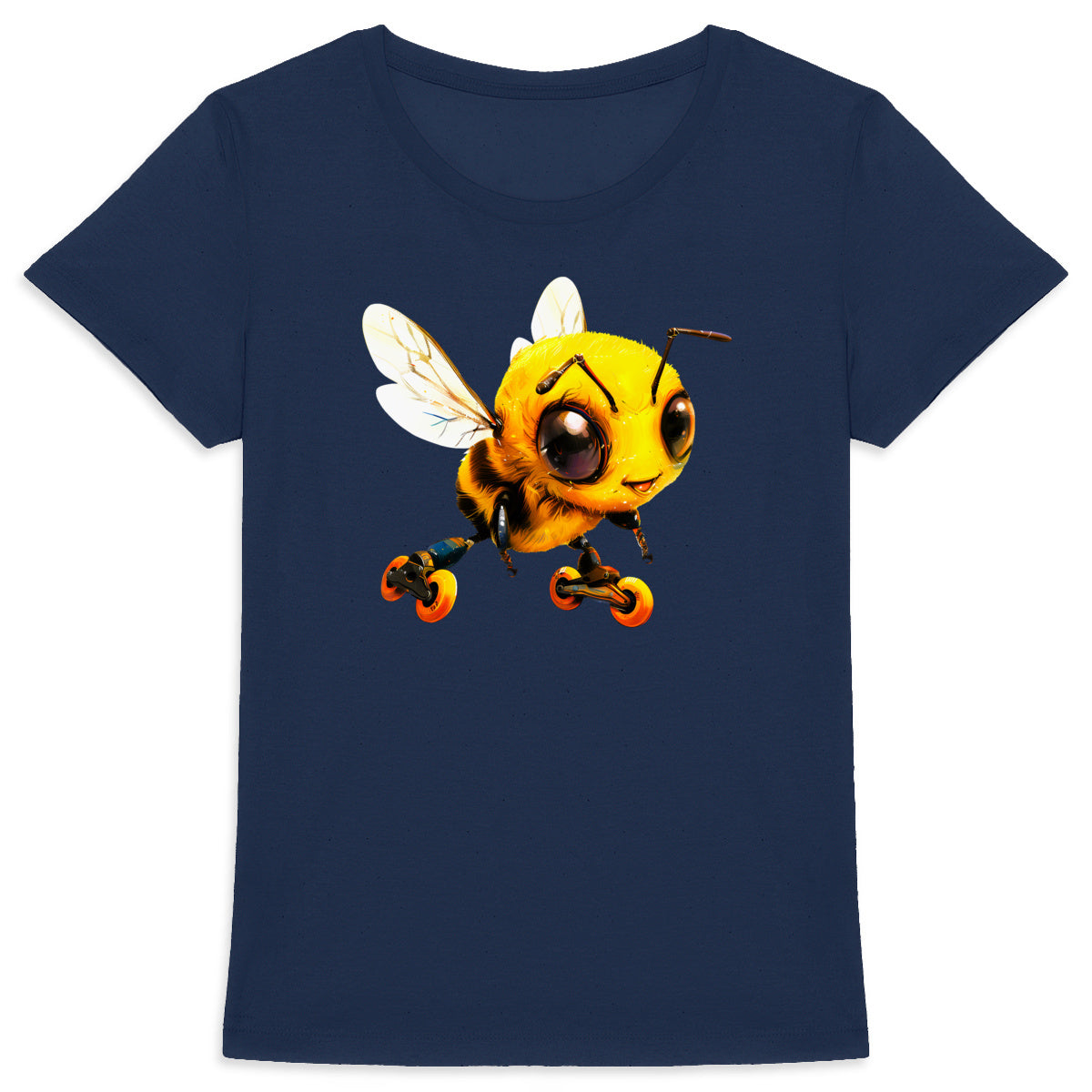 Rollerblading Bee Front T-shirt Femme à Col Rond