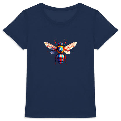 Captain America Bee Front T-shirt Femme à Col Rond