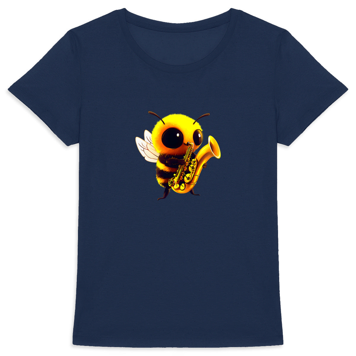 Saxophone Bee 1 Front T-shirt Femme à Col Rond