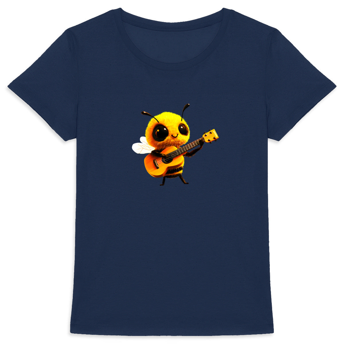 Guitar Bee 1 Front T-shirt Femme à Col Rond