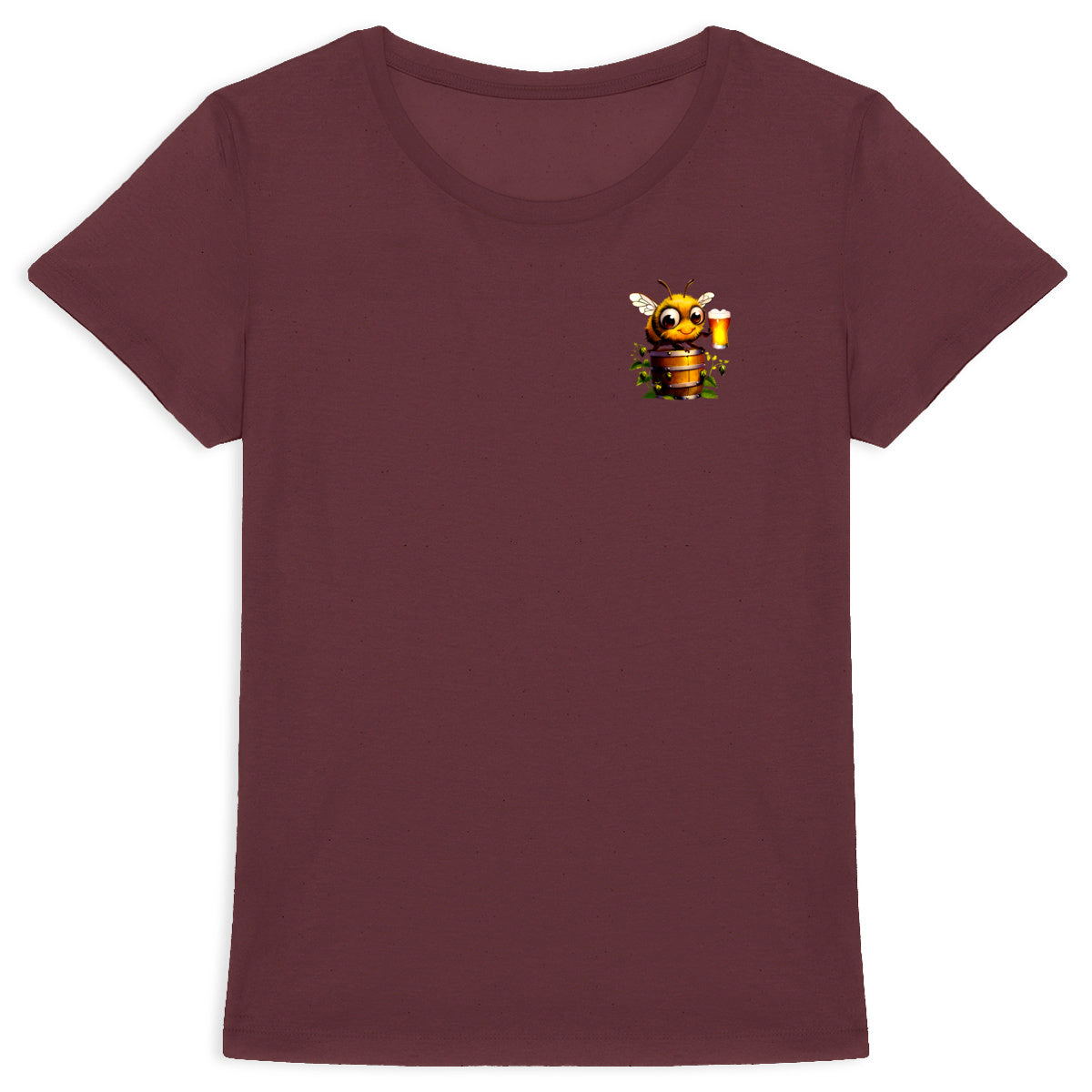 Bee Drinking Beer 2 Logo T-shirt Femme à Col Rond