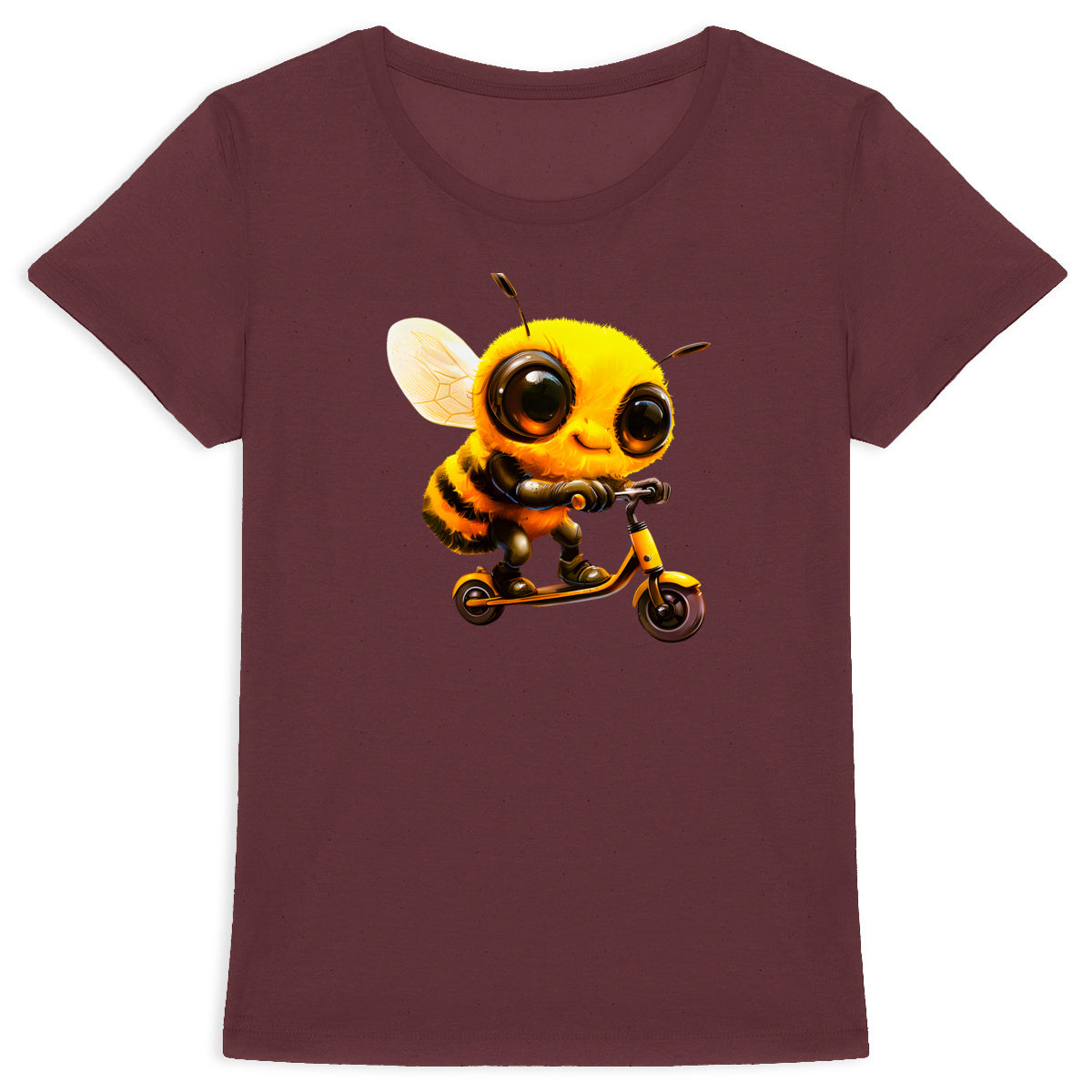 Scootering Bee Front T-shirt Femme à Col Rond