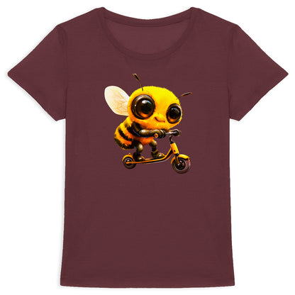 Scootering Bee Front T-shirt Femme à Col Rond