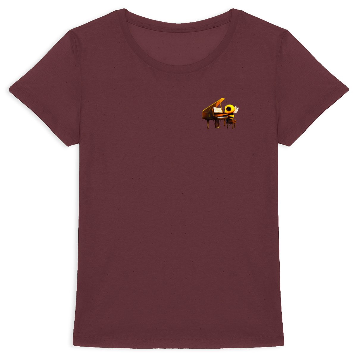 Piano Bee 1 Logo T-shirt Femme à Col Rond