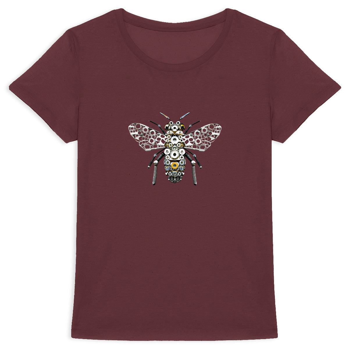 Bee Bolted 5 Front T-shirt Femme à Col Rond 