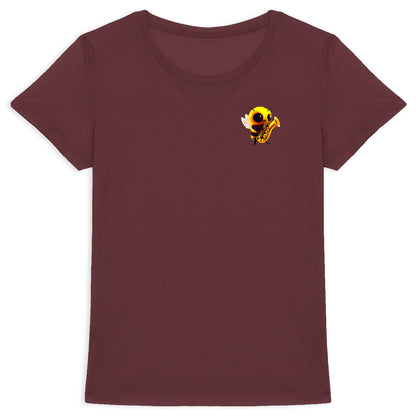 Saxophone Bee 1 Logo T-shirt Femme à Col Rond