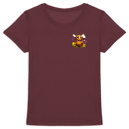 Bee Drinking Wine 3 Logo T-shirt Femme à Col Rond