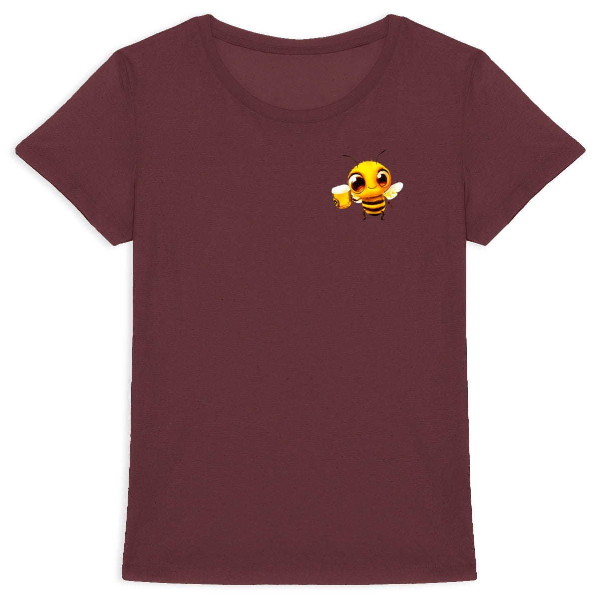 Bee Drinking Beer 2 Logo T-shirt Femme à Col Rond