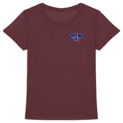 Celestial Blue Bee 1 Logo T-shirt Femme à Col Rond