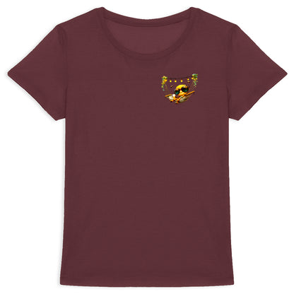 Chilling Out Bee in the Hammock Logo T-shirt Femme à Col Rond