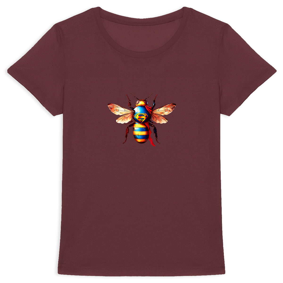 Super Man Bee Front T-shirt Femme à Col Rond