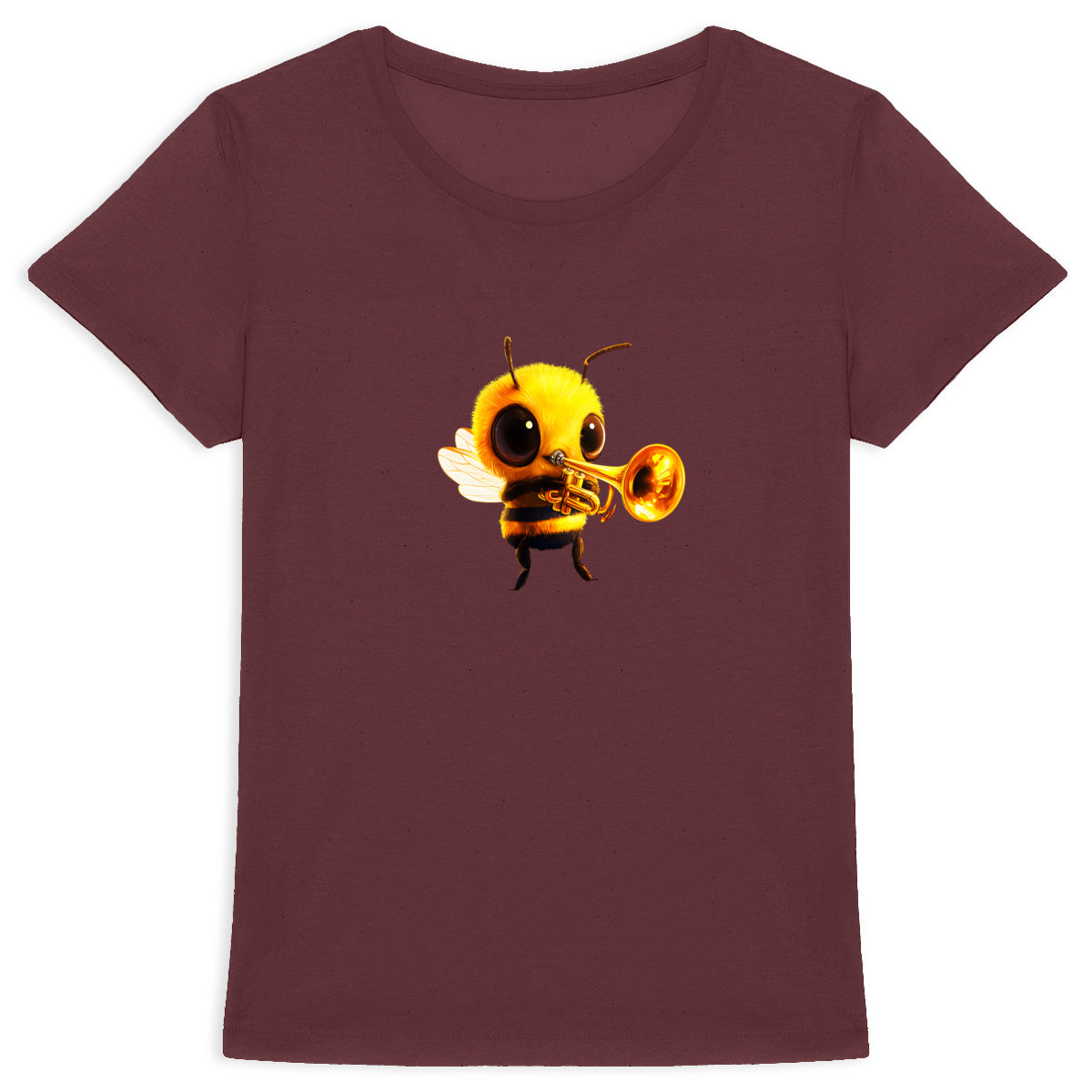 Trumpet Bee 1 Front T-shirt Femme à Col Rond