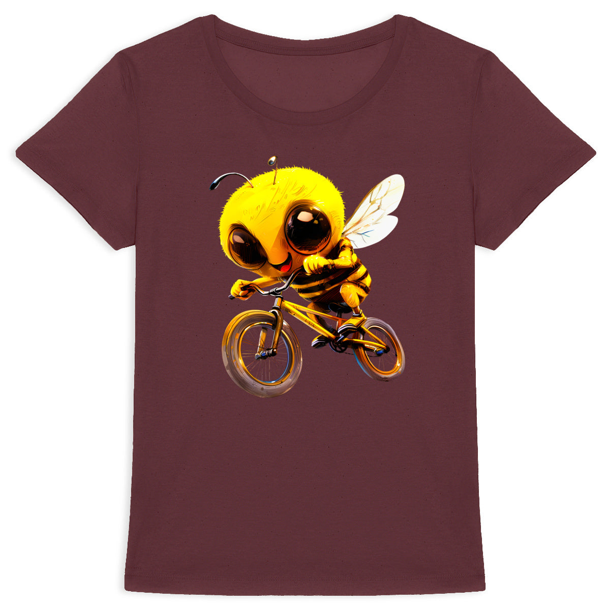 Biking Bee Front T-shirt Femme à Col Rond