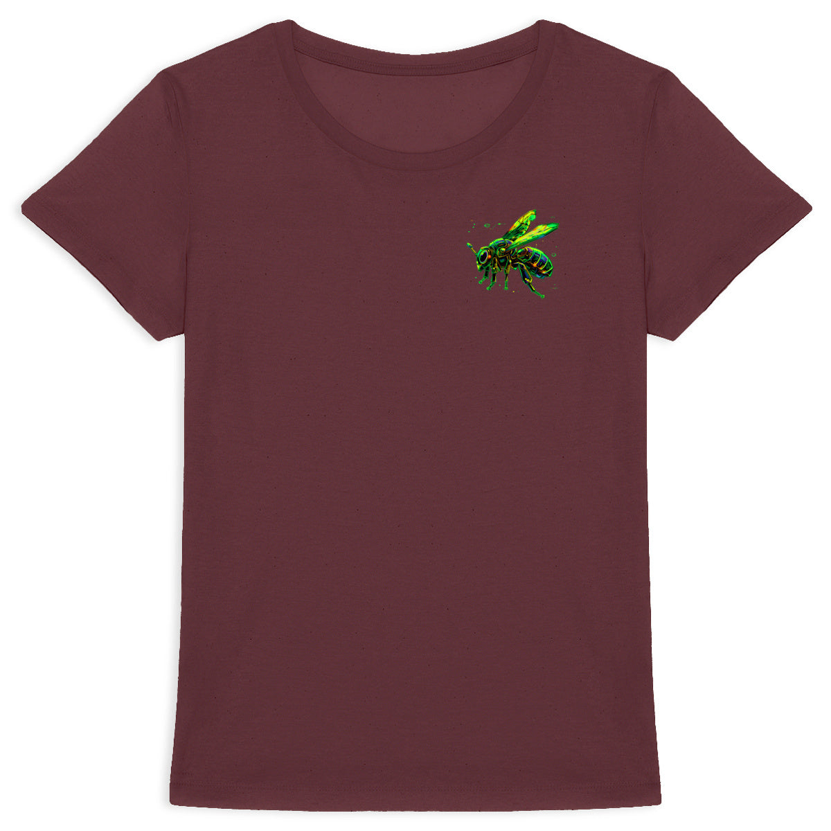 Eletronic Chip Green Bee 2 Logo T-shirt Femme à Col Rond