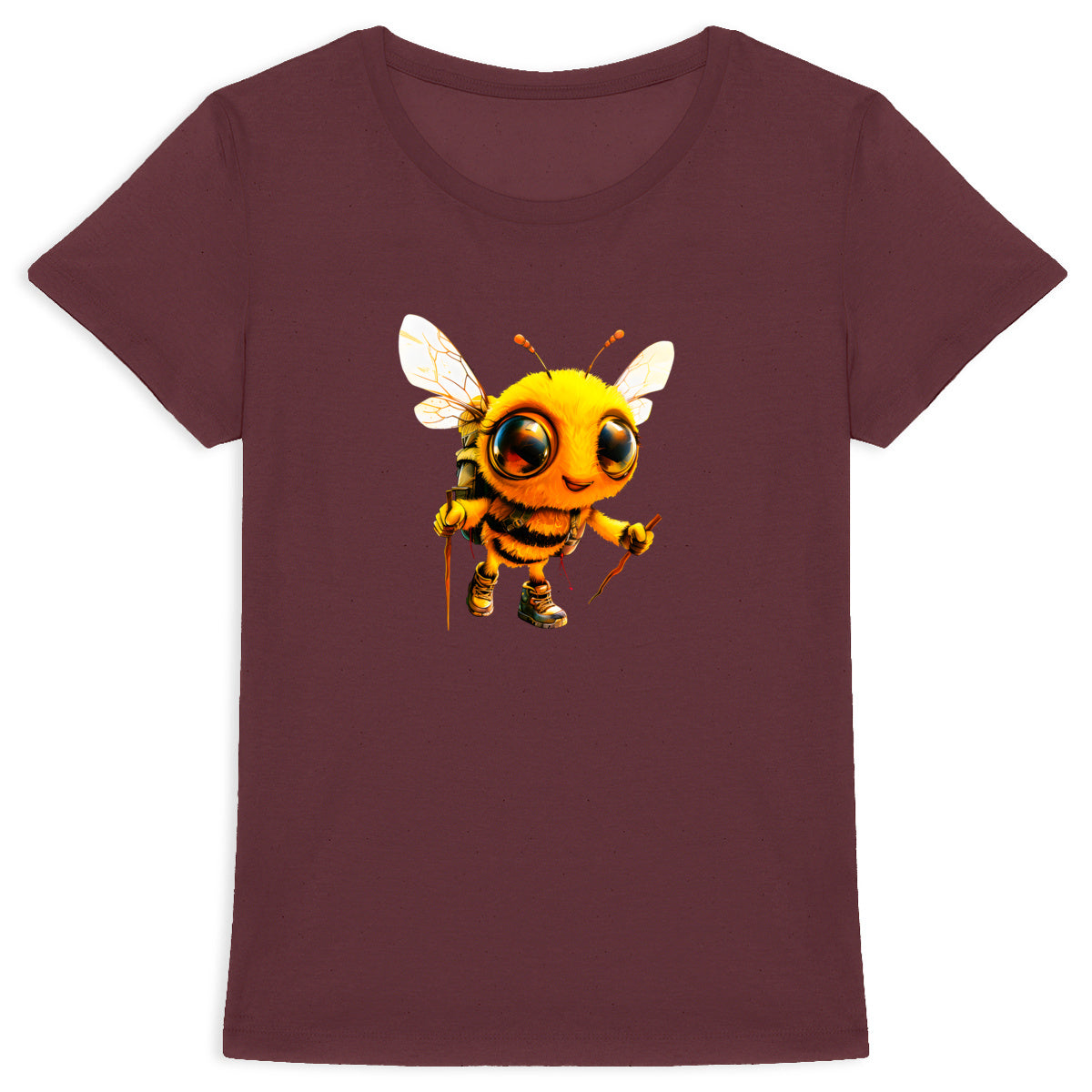 Hiking Bee 2 Front T-shirt Femme à Col Rond