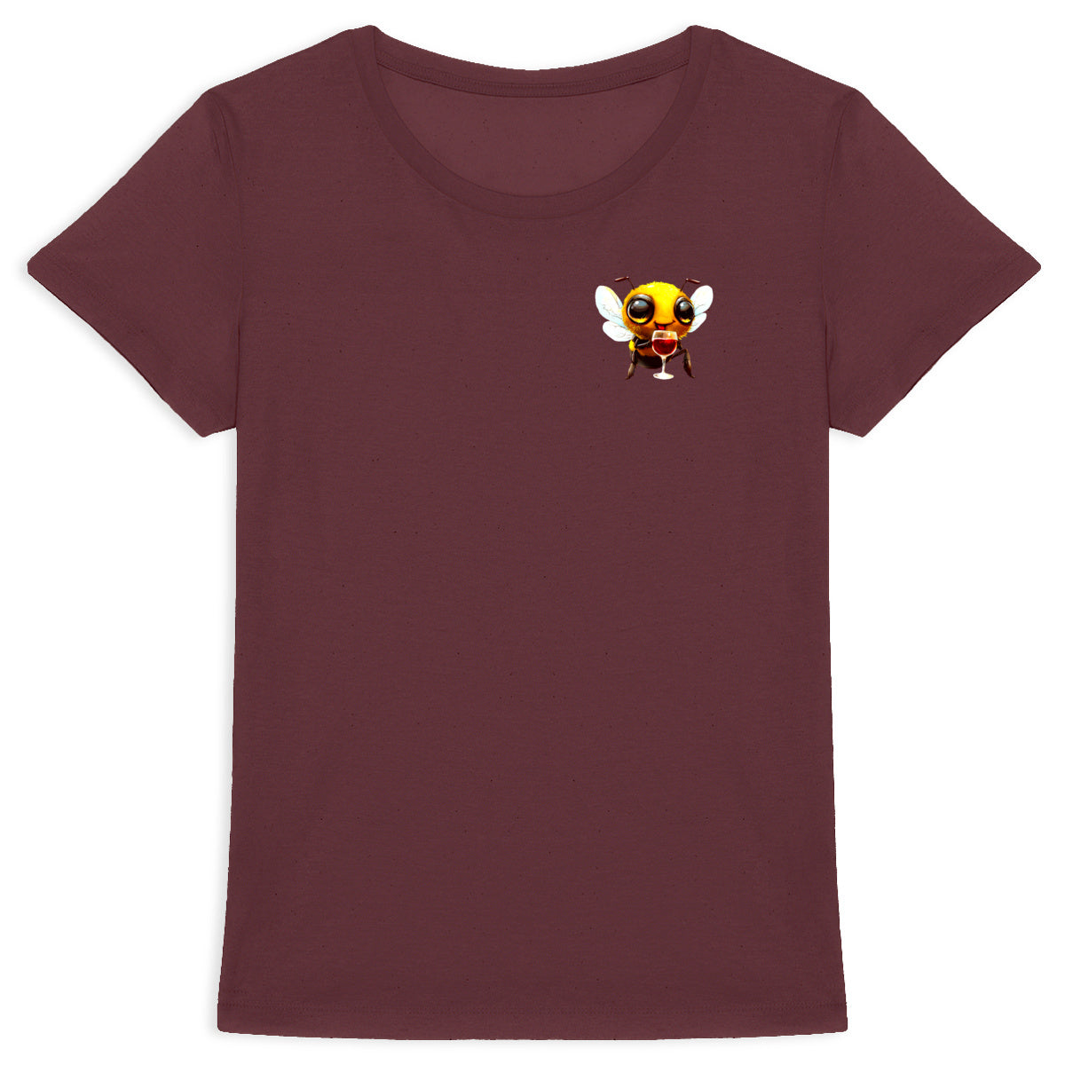 Bee Drinking Wine 1 Logo T-shirt Femme à Col Rond