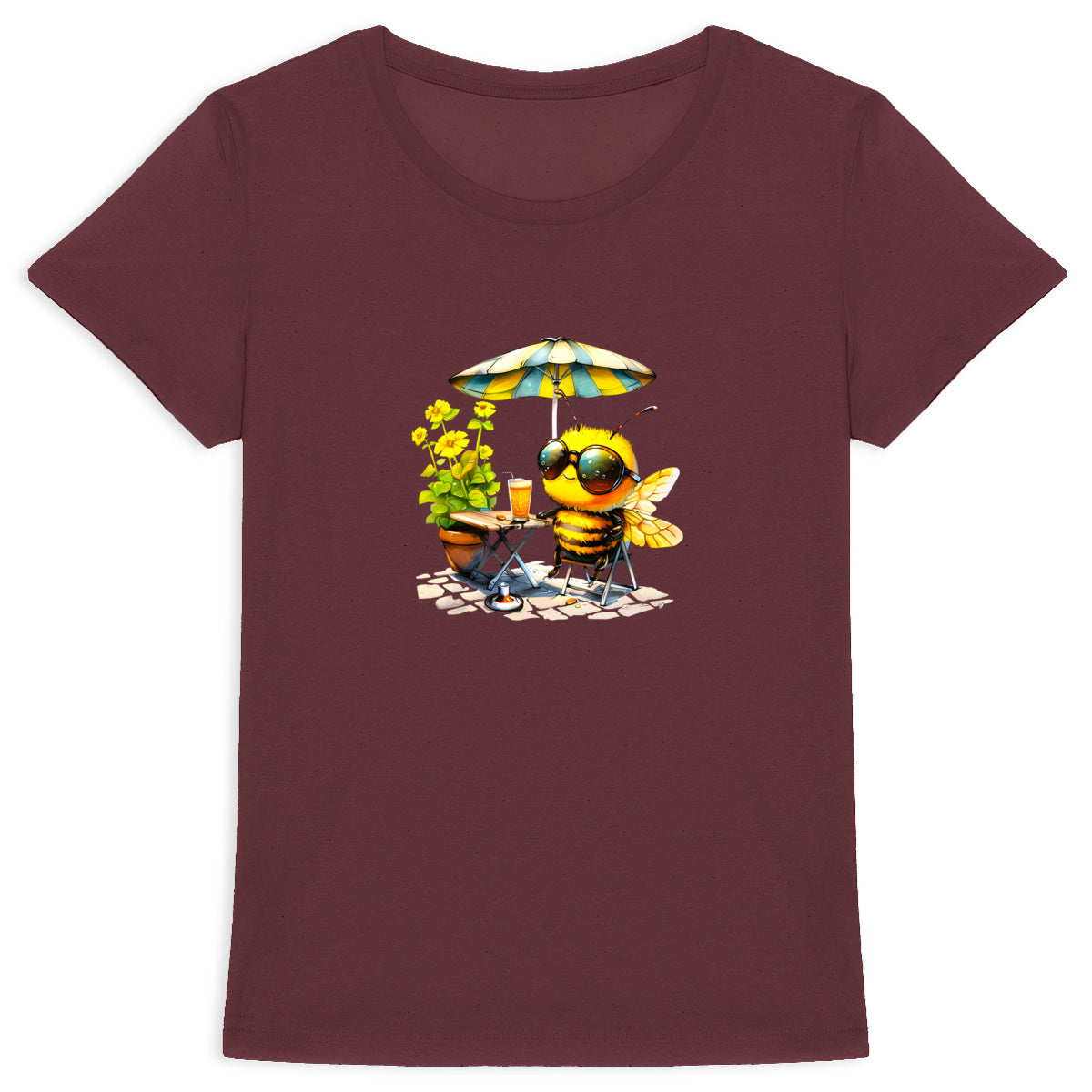 Chilling Bee at the Terrace Front T-shirt Femme à Col Rond