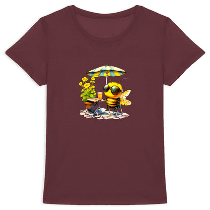 Chilling Bee at the Terrace Front T-shirt Femme à Col Rond