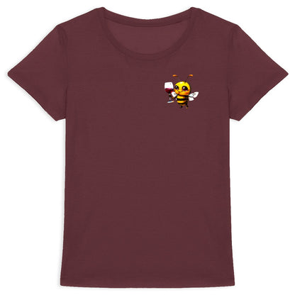 Bee Drinking Wine 2 Logo T-shirt Femme à Col Rond