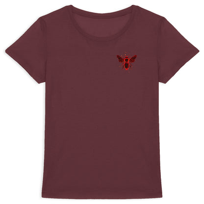 Celestial Red Bee 1 Logo T-shirt Femme à Col Rond