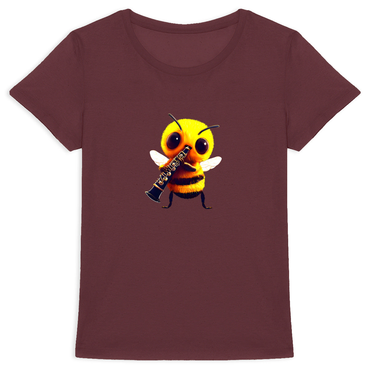 Clarinet Bee 1 Front T-shirt Femme à Col Rond